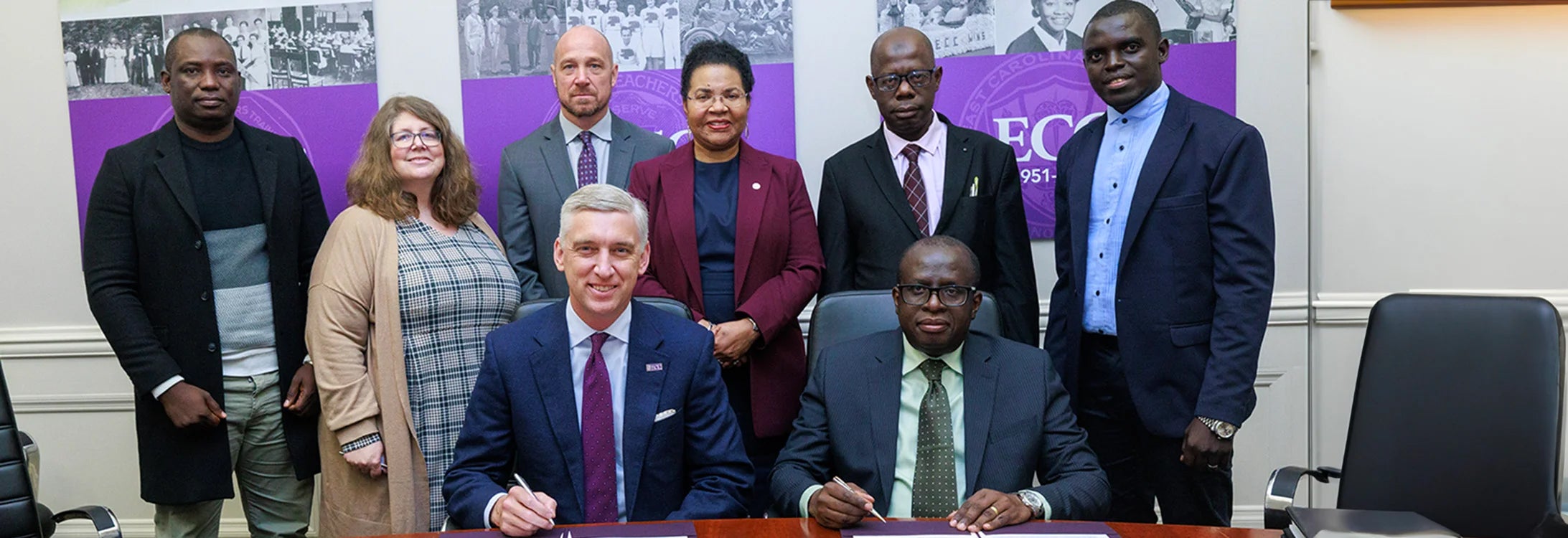 Last week ECU’s Office of Global Affairs hosted University of The Gambia Vice Chancellor Herbert Robinson and his delegation to the ECU campus to discuss how we may be able to build upon the success of our virtual exchange partnerships to expand collaboration between the two universities. Read the full article about the visit.
