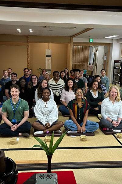 Class photo at tea ceremony