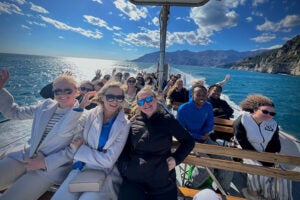 Spring 23 group enjoy a boat ride on the Amalfi Coast