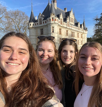 My friends and I at Château Macaroon Azay le-Rideau