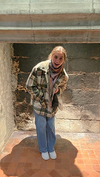 Me in a château fireplace